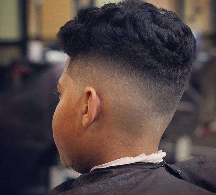 straight hair burst fade haircut