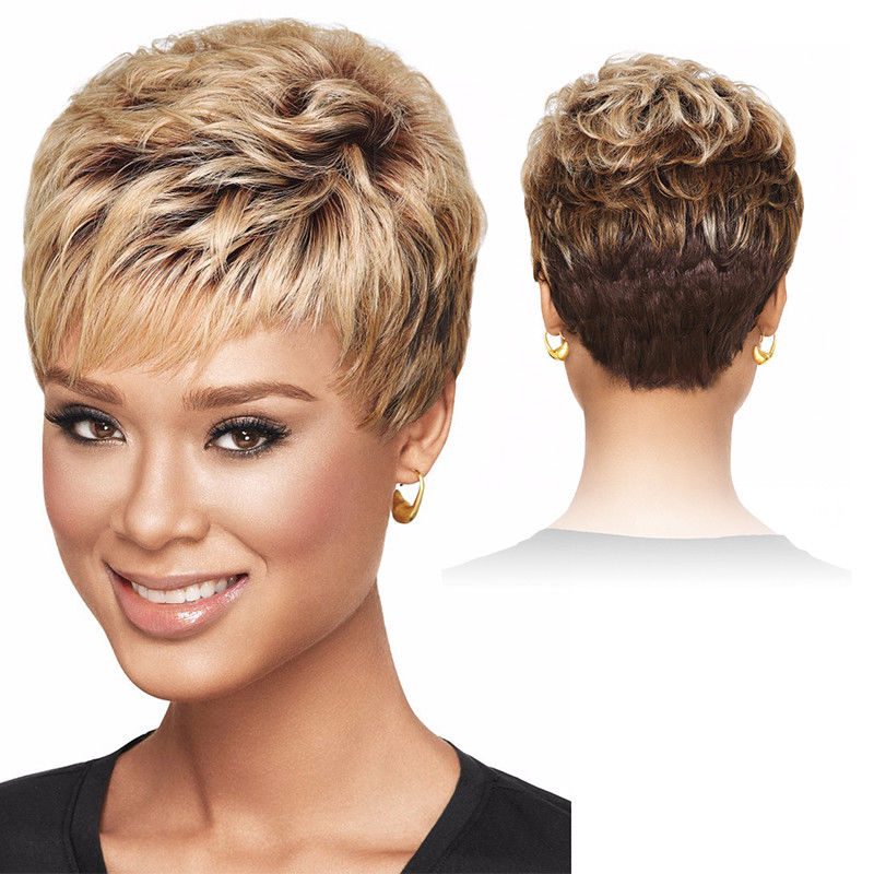 short Golden blonde ombre black women