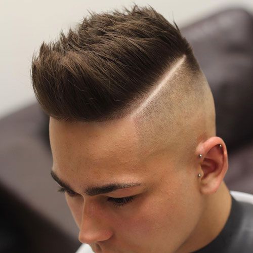 A side part coupled with a spiky haircut