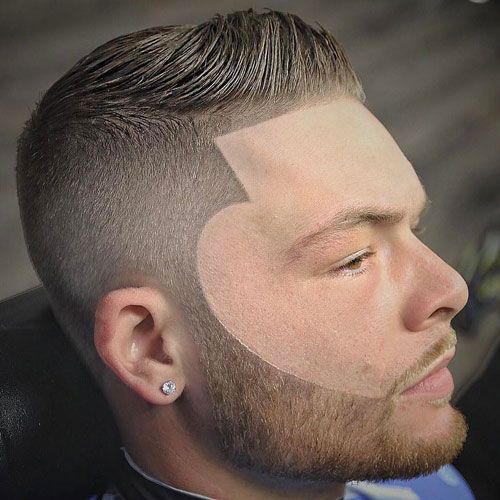 Box fade with a beard design