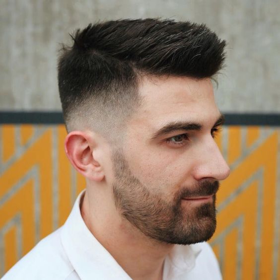 Buzz Cut with Drop Fade and Short Beard