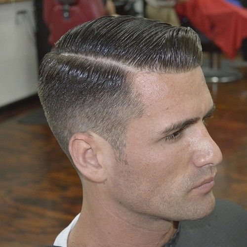 Classic Side Part with gelled hair
