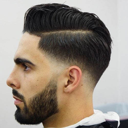 Combover temp fade hairstyle