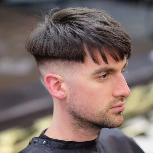 Completely faded high mushroom cut