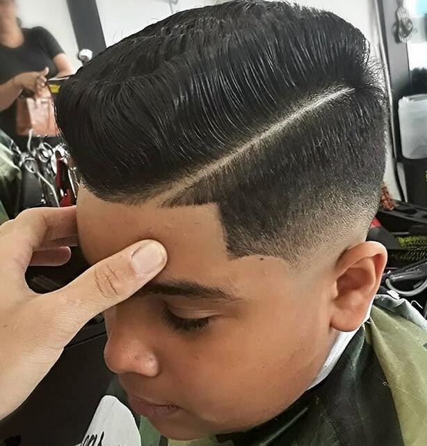 Hard part pompadour haircut