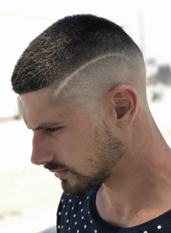 High Buzz Cut Fade with Line