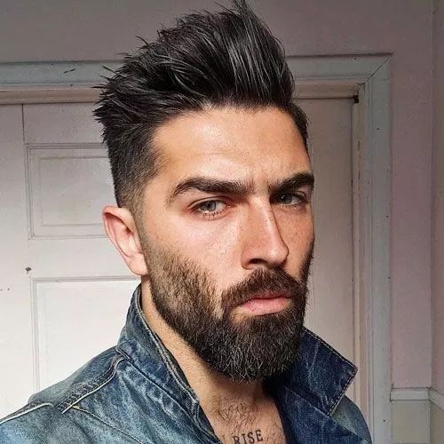 Long Mohawk with High Fade and Beard