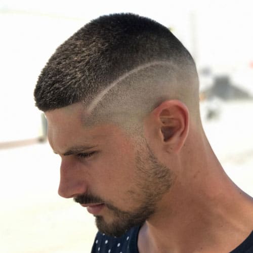 Low Fade Buzz Cut with Clean Hairline