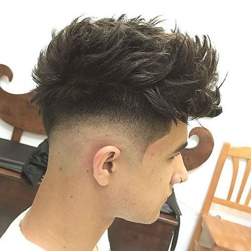 low fade messy quiff haircut