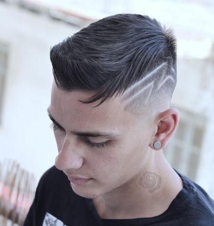 Mohawk Cut With Design Fade