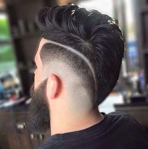 Mohawk Fade With Line Cut