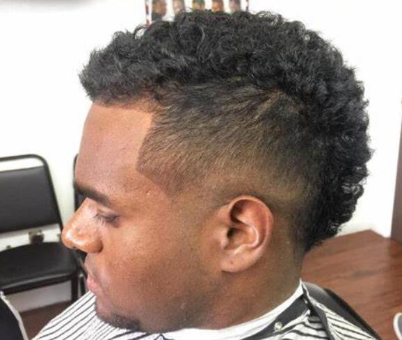 Mohawk Haircut with Temple Fade