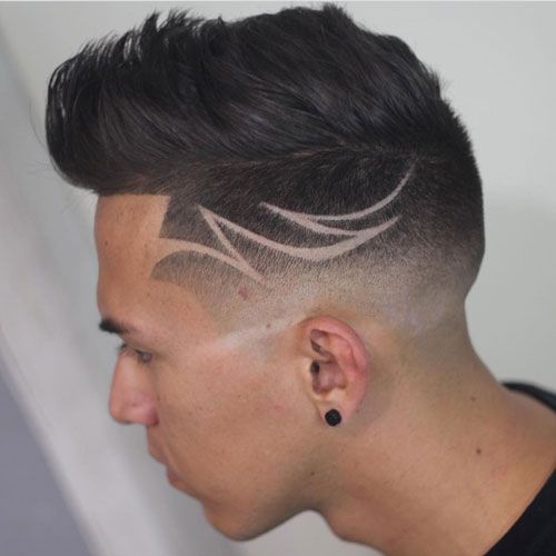 Quiff haircut with an undercut decal