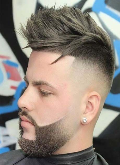 Razor fade pompadour haircut for men with long hair