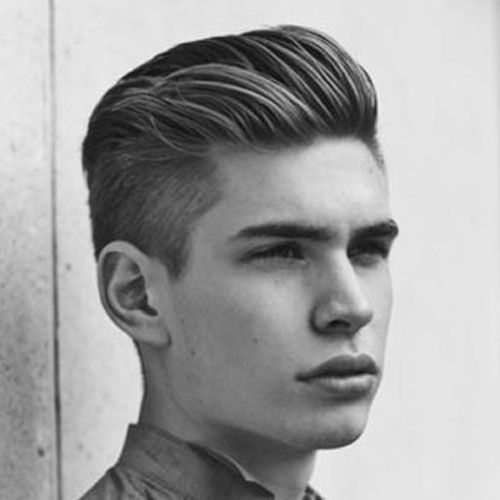 Sporty pompadour fade haircut