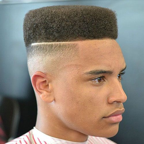 Temp Fade with Flat Top Hairstyle