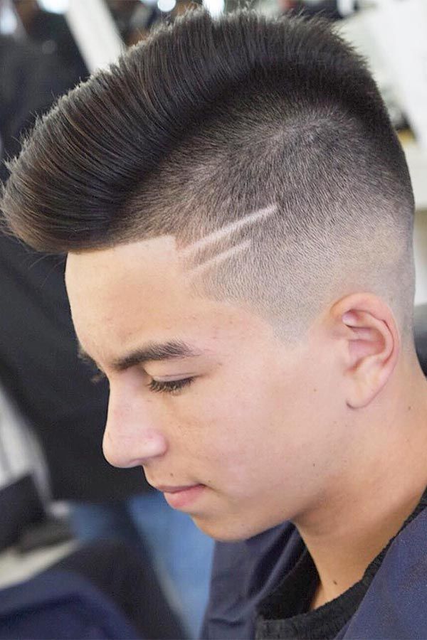 Temple Fade with Creative Shaved Design