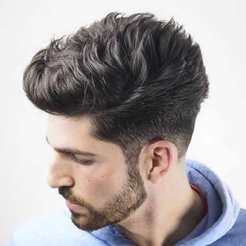 Temple Fade with Long Quiff