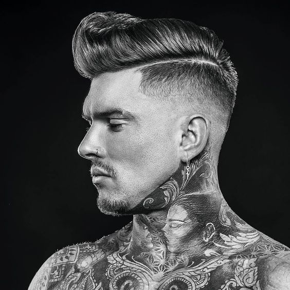 The modern pompadour with the side part