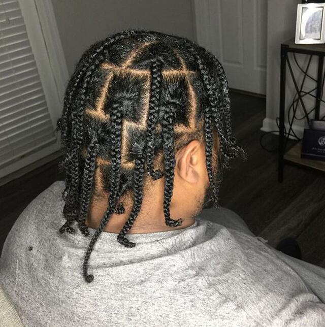 Box braided hairstyle