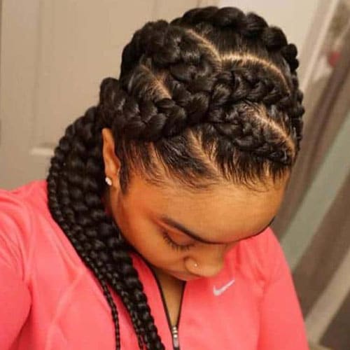 Criss-cross goddess braids