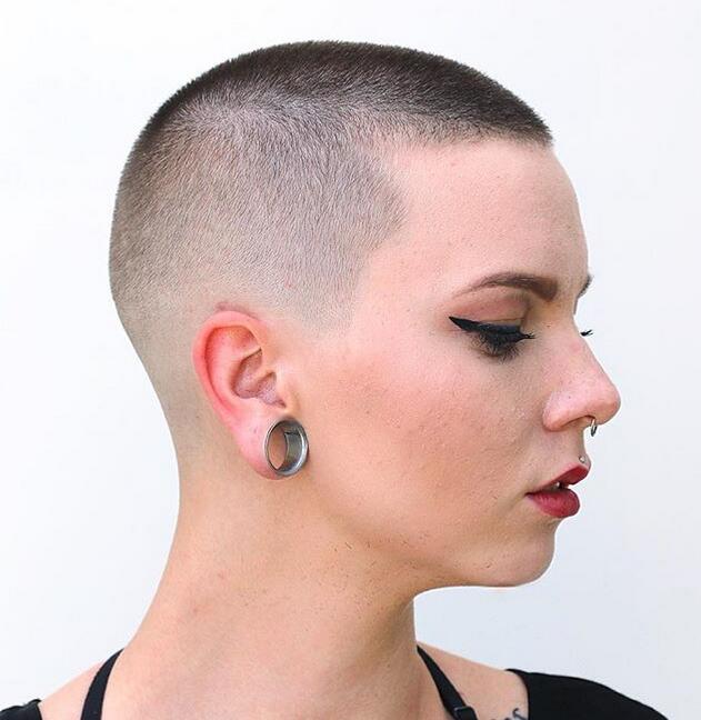 Girl’s buzz cut