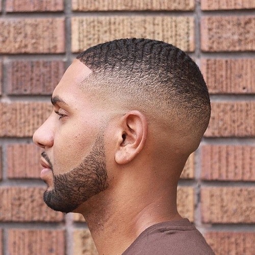 High skin fade with waves