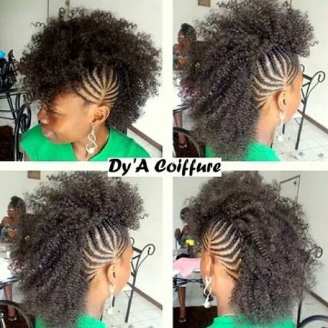 Kinky Braided Mohawk Hairstyle