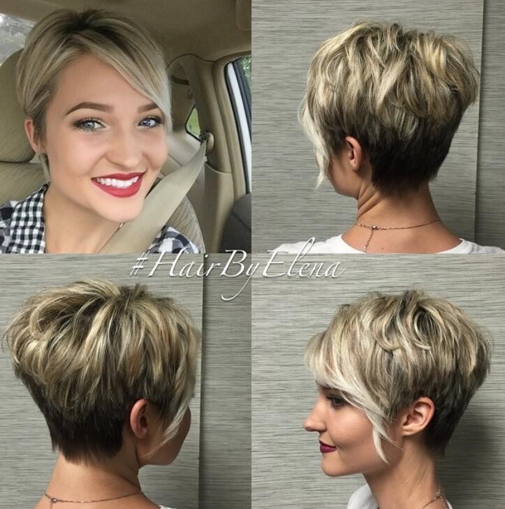 Layered crop with blonde highlights
