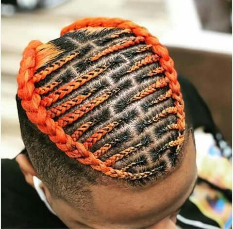 Orange braided hairstyle