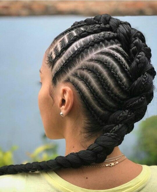 Patterned Braided Mohawk Hairstyle