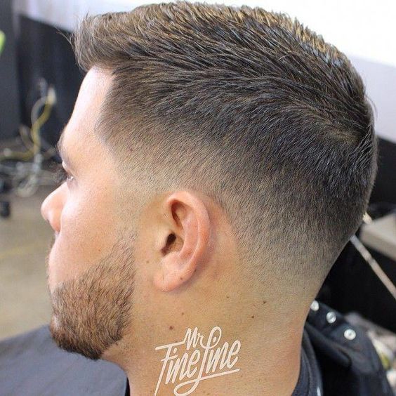 Quiff Marine Haircut with Tapered Sides
