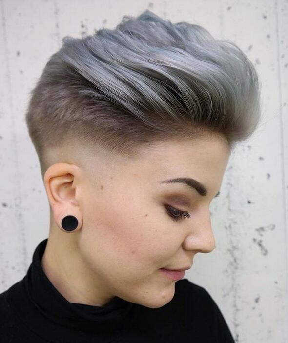 Silver pixie quiff