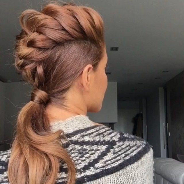 Tied Mohawk Braid Hairstyle