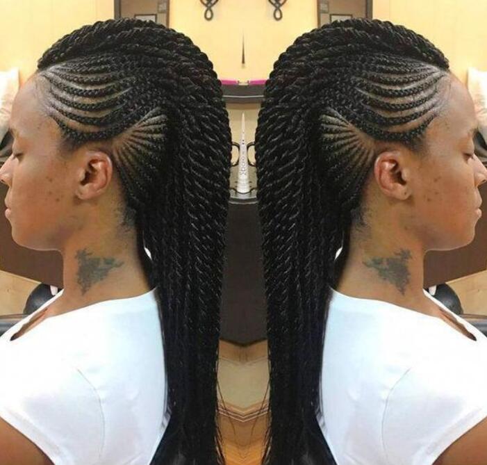 Twisted Mohawk Braid Hairstyle