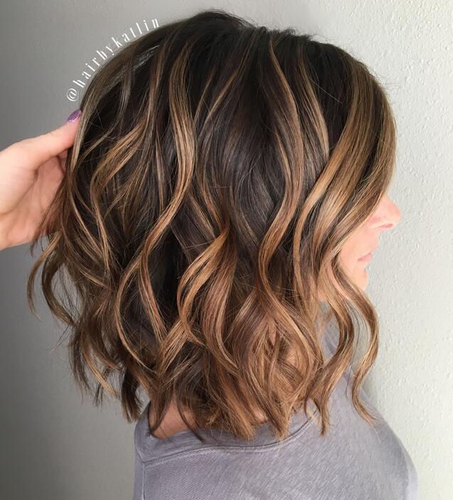 Balayage Brunette Caramel Highlights