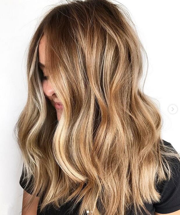 Beautiful caramel blonde waves