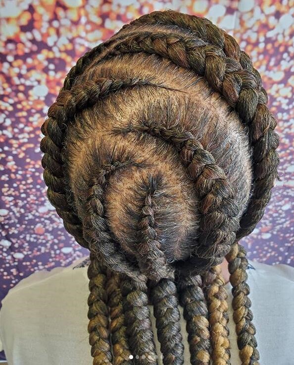 Circular Cornrow Braids