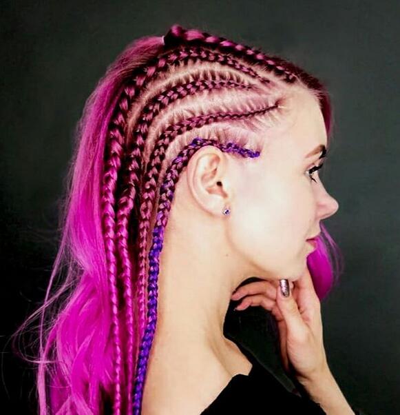 Cornrow Braids with Free Straight Hair