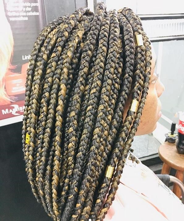 Cornrow Braids with Metal Beads