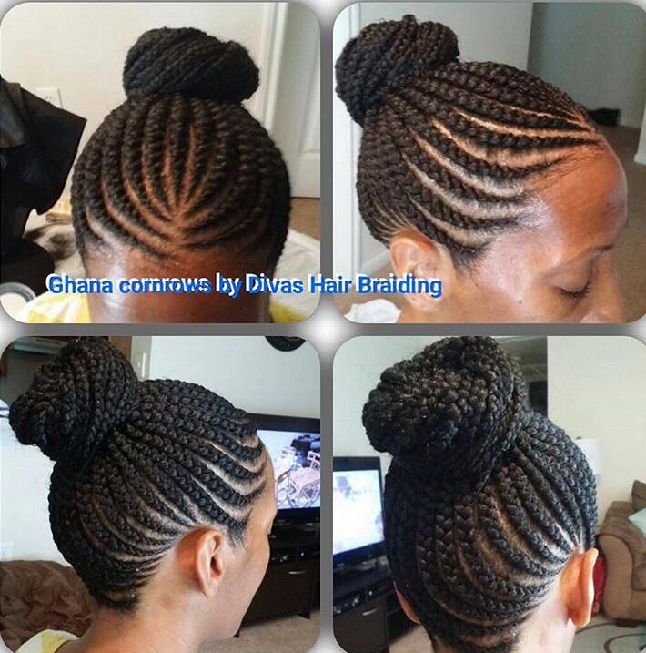 Cornrow Bun Braided Hairstyle