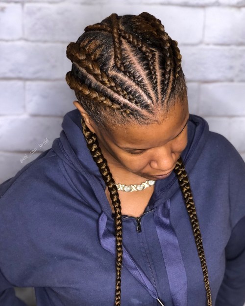 Diagonal Twist Cornrow Braids