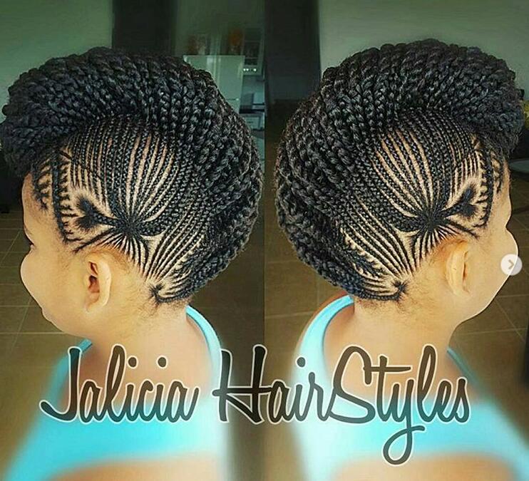 Patterned Mohawk Cornrow Braids