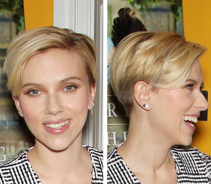 Scarlett Johansson’s Long Pixie Cut