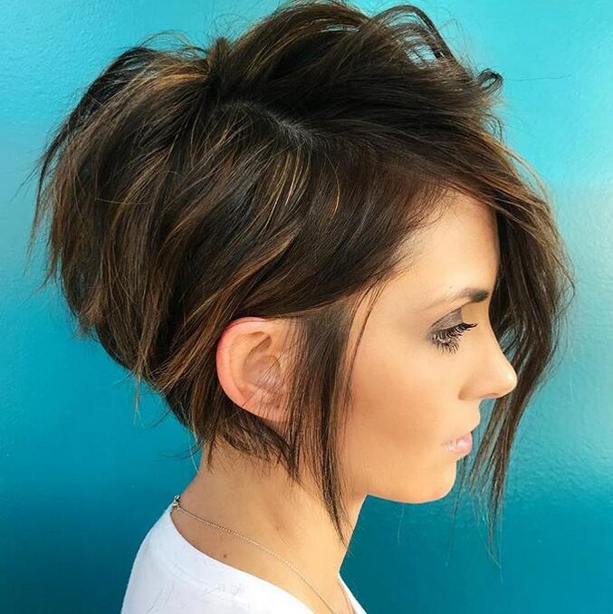 Short asymmetrical haircuts