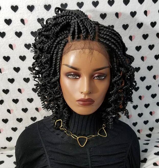 Side-swept Short Hair Cornrow Braids