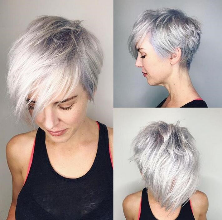 The tapered long silver pixie