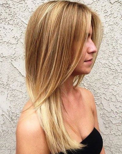 Layered blonde hair