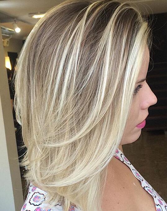 Layers on ash blonde hair