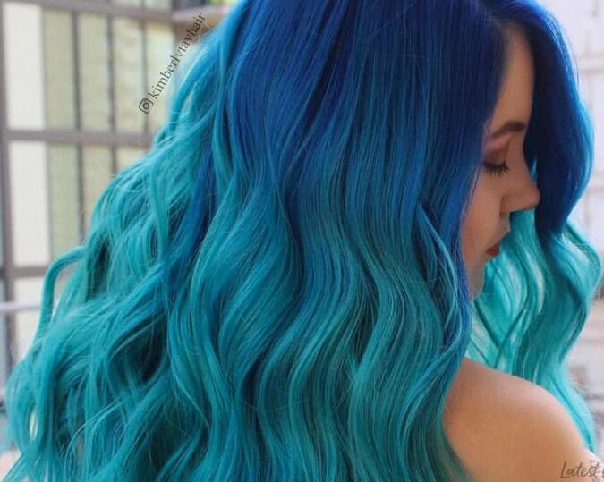 Teal Blue Ombre Hair